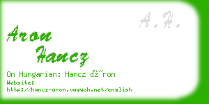 aron hancz business card